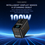 Nexentry GaN 100W Universal Travel Adapter with LCD Display